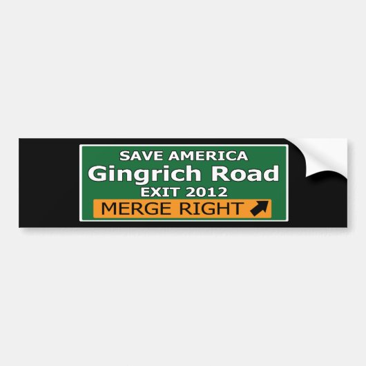 Exit 2012 Gingrich Road Bumpersticker (Voorkant)