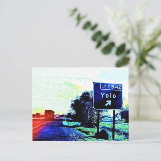 Exit 542 Yolo California Briefkaart (Staand voorkant)