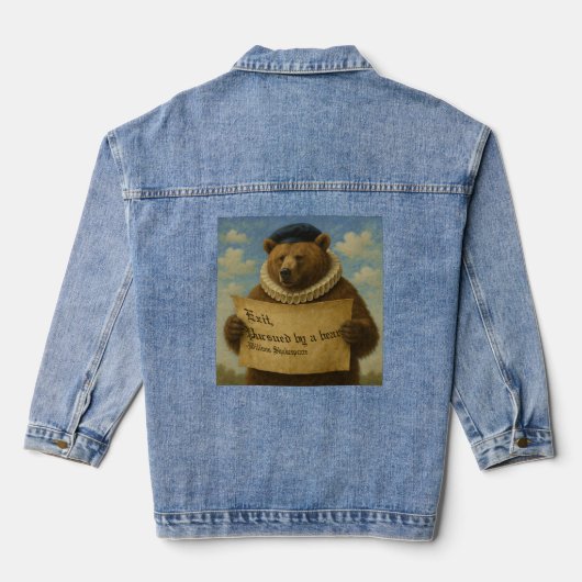 Exit, achtervolgd door een beer Shakespeare citaat Denim Jacket (Achterkant)