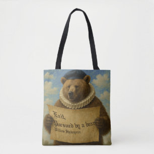 Exit, achtervolgd door een beer Shakespeare citaat Tote Bag