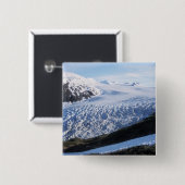 Exit-gletsjer in Kenai Fjords National Park, Vierkante Button 5,1 Cm (Voorkant /achterkant)