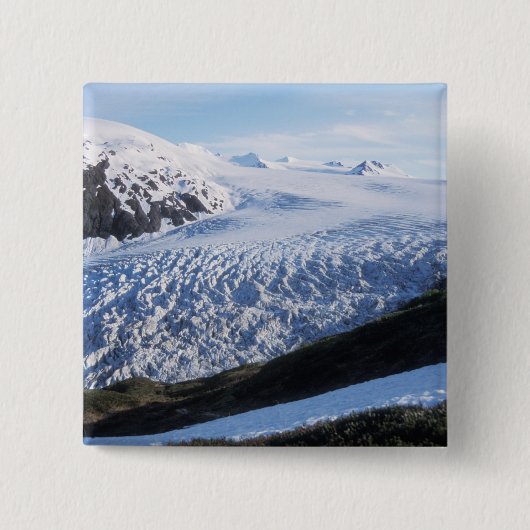 Exit-gletsjer in Kenai Fjords National Park, Vierkante Button 5,1 Cm (Voorkant)