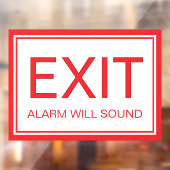 Exit Only - Safety Window Door Cling Sign Raamsticker (Vel 2)