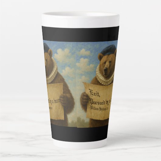 Exit, pursued by a bear Shakespeare quote bear Latte Mok (Voorkant)