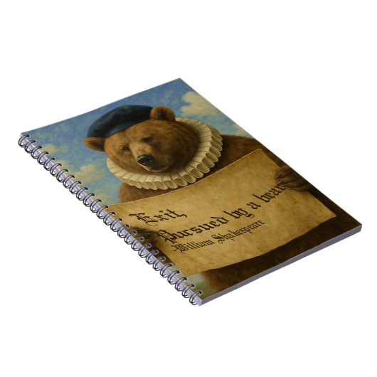 Exit, pursued by a bear Shakespeare quote bear Notitieboek (Rechterzijde)