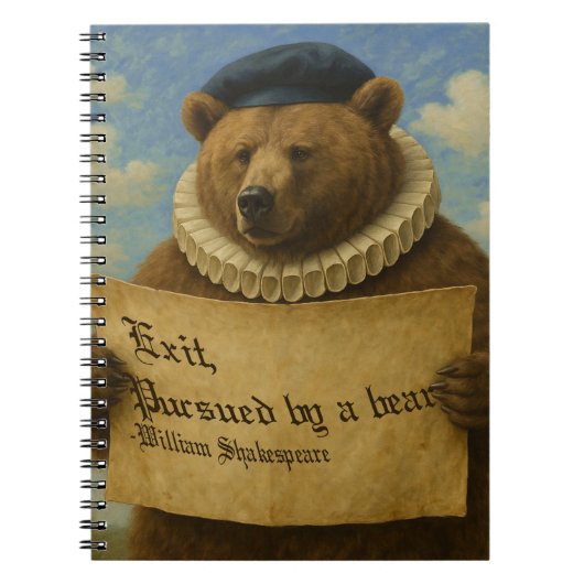 Exit, pursued by a bear Shakespeare quote bear Notitieboek (Voorkant)
