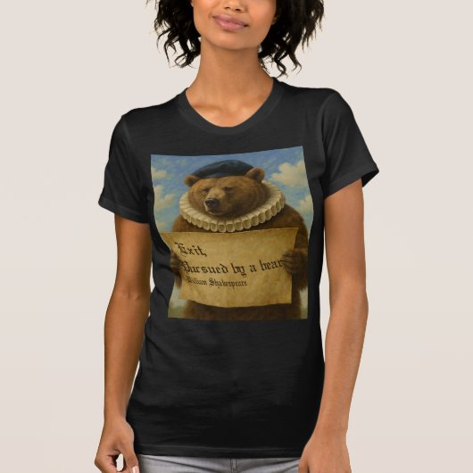 Exit, pursued by a bear Shakespeare quote bear T-shirt (Voorkant)