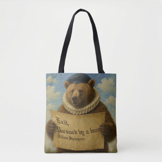 Exit, pursued by a bear Shakespeare quote bear Tote Bag (Voorkant)