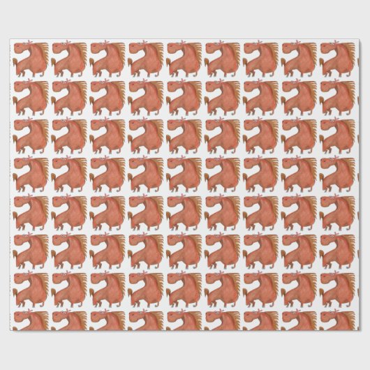 Exited Horse Geschenkpapier Cadeaupapier (Vlak)