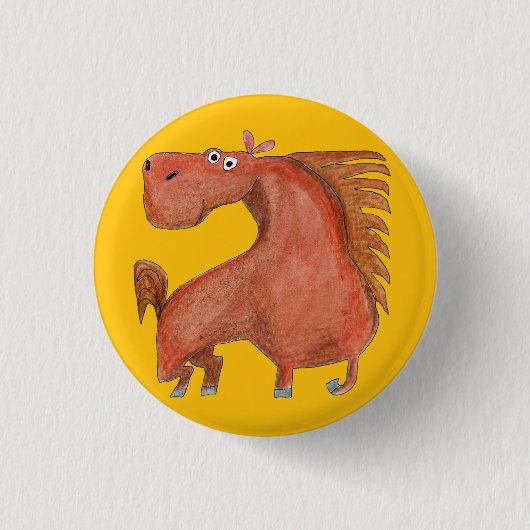 Exited Horse Ronde Button 3,2 Cm (Voorkant)