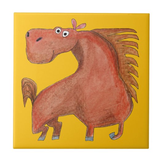 Exited Horse Tegeltje (Voorkant)