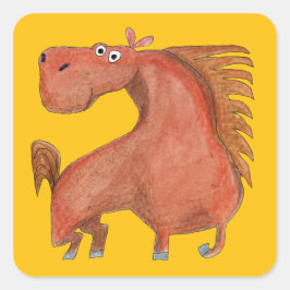Exited Horse Vierkante Sticker