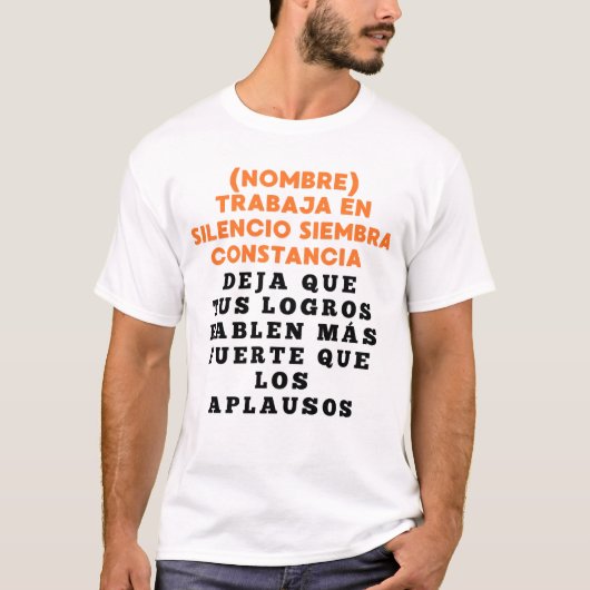 EXITO REGALO PERSONALIZADO PARA (NOMBRE) T-SHIRT (Voorkant)
