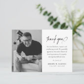 Exlegant Script Photo Funeral Bedankkaart (Staand voorkant)