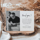 Exlegant Script Photo Funeral Bedankkaart