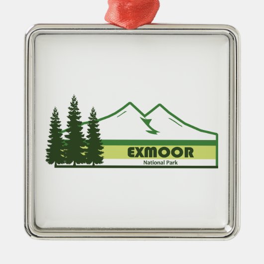 Exmoor Nationaal Park Groene Strepen Metalen Ornament (Voorkant)