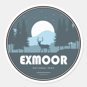 Exmoor Nationaal Park Herten Ronde Sticker
