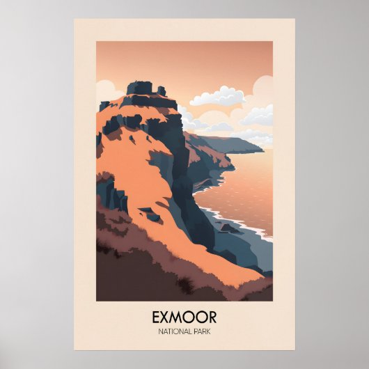 Exmoor Nationaal Park Moderne Reisposter Poster (Voorkant)