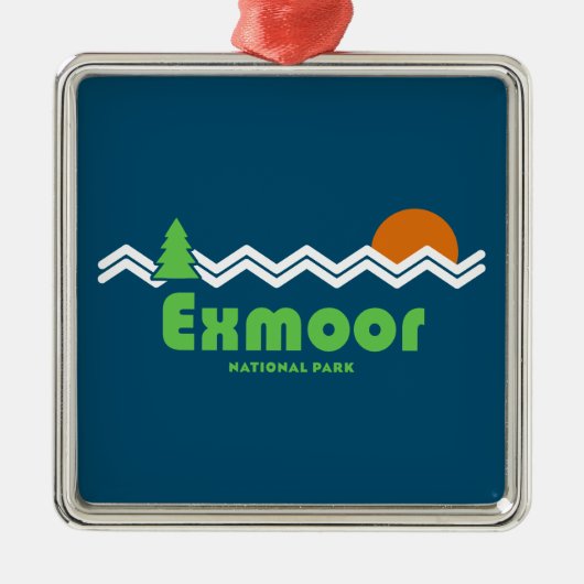 Exmoor Nationaal Park Retro Metalen Ornament (Voorkant)