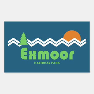 Exmoor Nationaal Park Retro Rechthoekige Sticker
