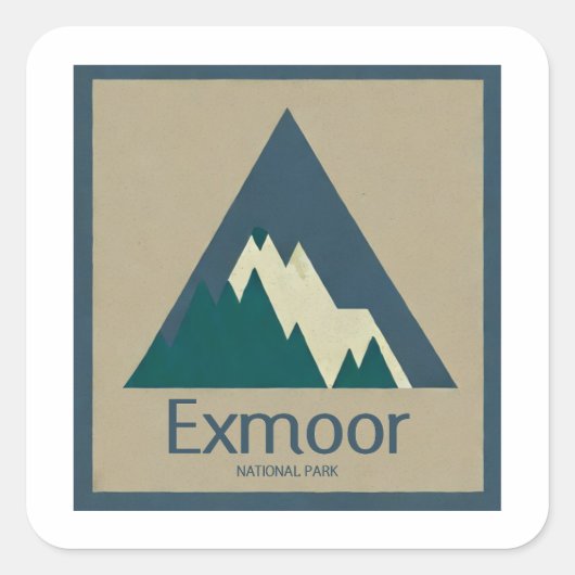 Exmoor Nationaal Park Rustiek Vierkante Sticker (Voorkant)