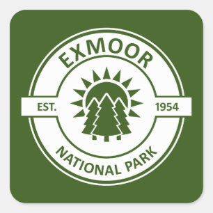 Exmoor National Park Sun Trees Vierkante Sticker