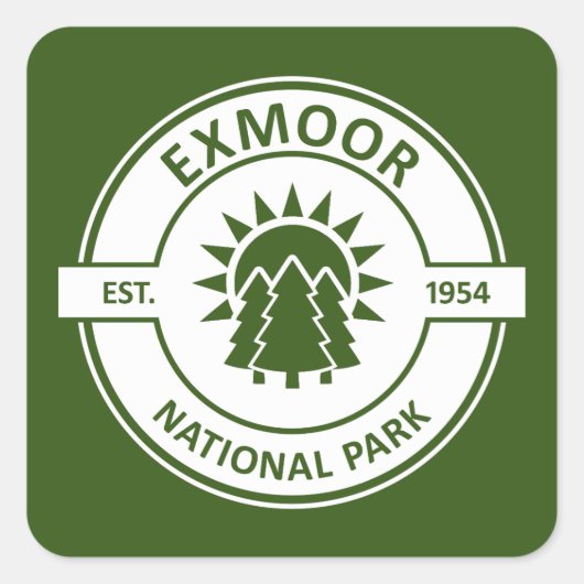 Exmoor National Park Sun Trees Vierkante Sticker (Voorkant)