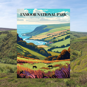 Exmoor National Park, Verenigd Koninkrijk Reizen V Briefkaart