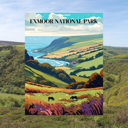 Exmoor National Park, Verenigd Koninkrijk Reizen V Briefkaart