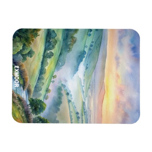 Exmoor National Park Waterverf Schilderen Magneet (Horizontaal)