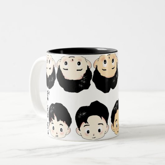 Exo cartoon cute design  tweekleurige koffiemok (Voorkant links)