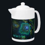 Exobiologie Theepot<br><div class="desc">Een kleurrijk en gecompliceerd fractaal afbeelding. Een buitenaards micro-organisme van een verre planeet? Voeg je eigen tekst toe.</div>