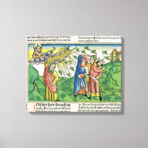 Exodus 10:1-20 The Seven Plagues of Egypt: het pla Canvas Afdruk