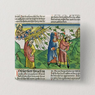 Exodus 10:1-20 The Seven Plagues of Egypt: het pla Vierkante Button 5,1 Cm