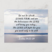 Exodus 14:13-14 Wees niet bang voor STAND FIRM Briefkaart (Voorkant)