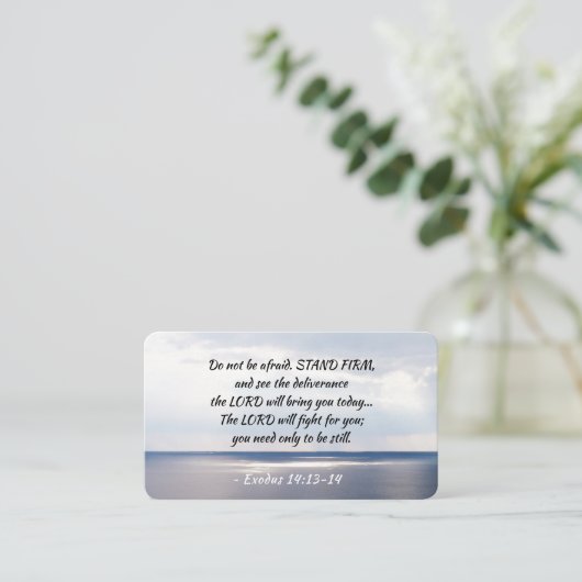 Exodus 14:13-14 Wees niet bang voor STAND FIRM Visitekaartje (Staand voorkant)