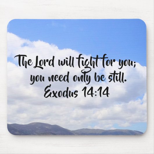 Exodus 14:14 Bijbelvers over wolken Muismat (Voorkant)