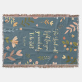 Exodus 14:14 Boheems Blauwgroen Bloemenbijbelvers Deken (Voorkant)