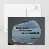 Exodus 14:14 De Heer zal voor je vechten. Briefkaart (Voorkant / Achterkant)