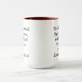 Exodus 14:14 Schrift Maroon Two-Tone Koffie Mok (Midden)