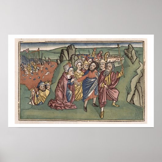 Exodus 14 Mozes en de Israëlieten die de Re overst Poster (Voorkant)