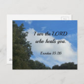 Exodus 15:26 Ik ben de Heer die je geneest. Briefkaart (Voorkant / Achterkant)