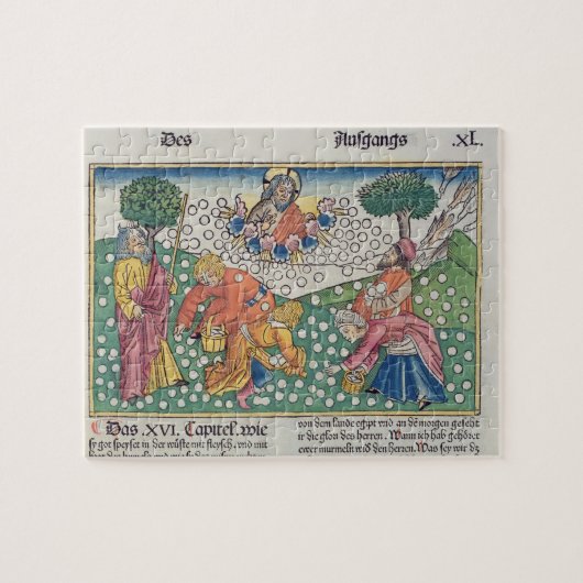 Exodus 16 13-22 God verstrekt kwartels en manna aa Legpuzzel (Horizontaal)