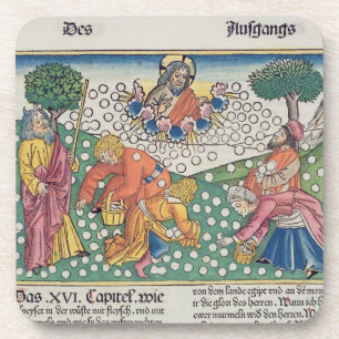 Exodus 16 13-22 God verstrekt kwartels en manna aa Onderzetter