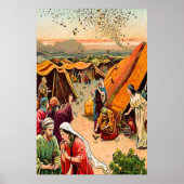 Exodus 16 God stuurt het poster van Quail en Manna (Voorkant)