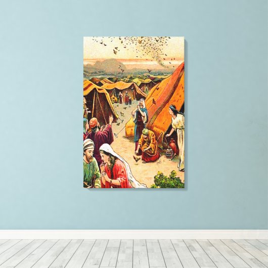 Exodus 16 God stuurt kwartel en manna canvas (Insitu (Houten vloer))