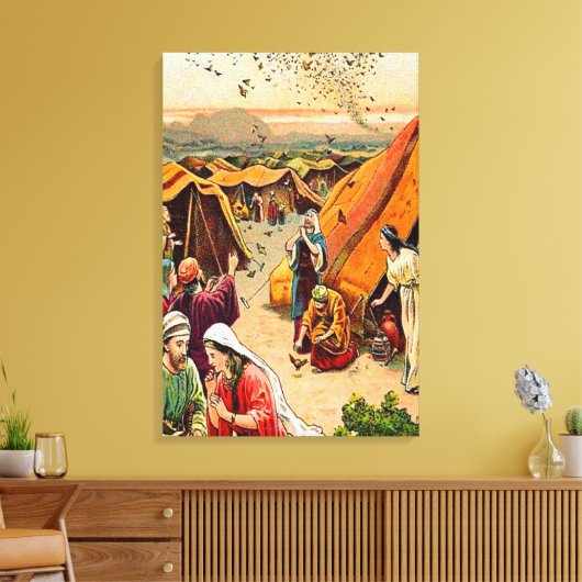 Exodus 16 God stuurt kwartel en manna canvas (Insitu (Woonkamer))