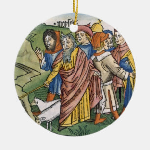 Exodus 17 1-7 Mozes maakt de waterstroom uit de Keramisch Ornament