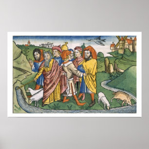 Exodus 17 1-7 Mozes maakt de waterstroom uit de Poster