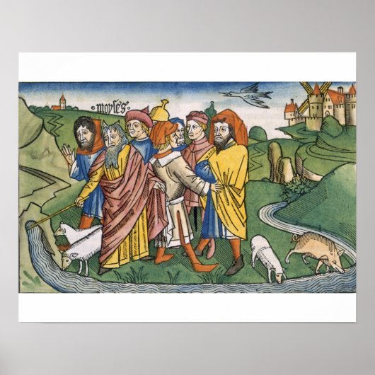 Exodus 17 1-7 Mozes maakt de waterstroom uit de Poster (Voorkant)